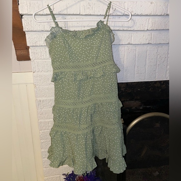 5/$25 Green southern Simplee Polka Dot Dress - Picture 1 of 6
